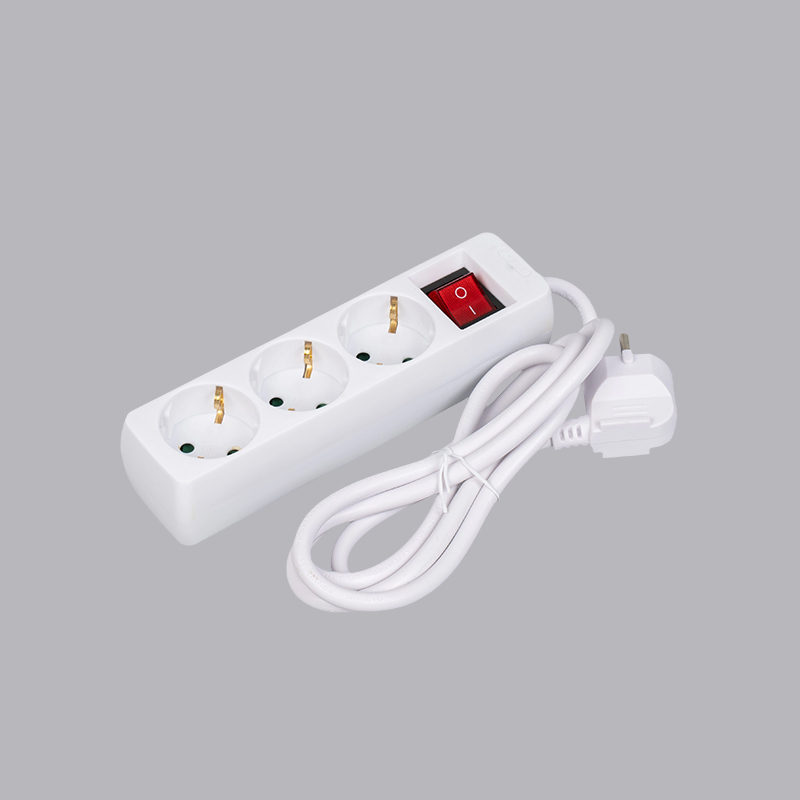 LOB-03K Presă de alimentare cu trei căi de formă dreptunghiulară de tip german cu comutator Multi-Socket