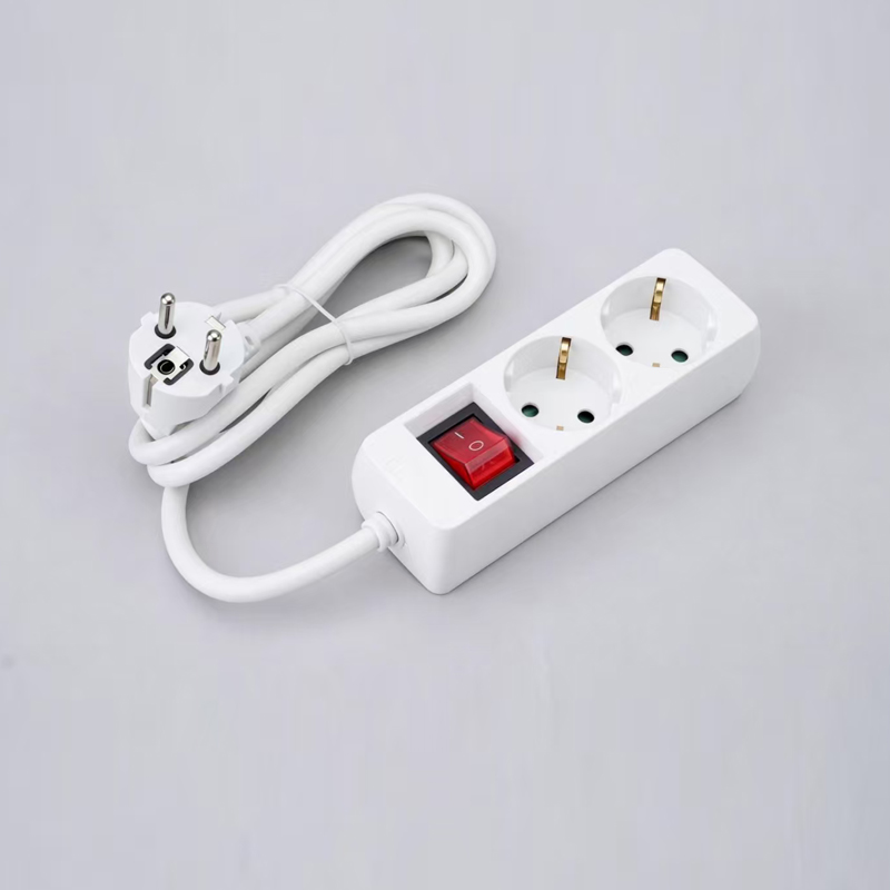 LOB-02K Tip german de formă dreptunghiulară multiplă cu 3 căi cu comutator Multi-Socket