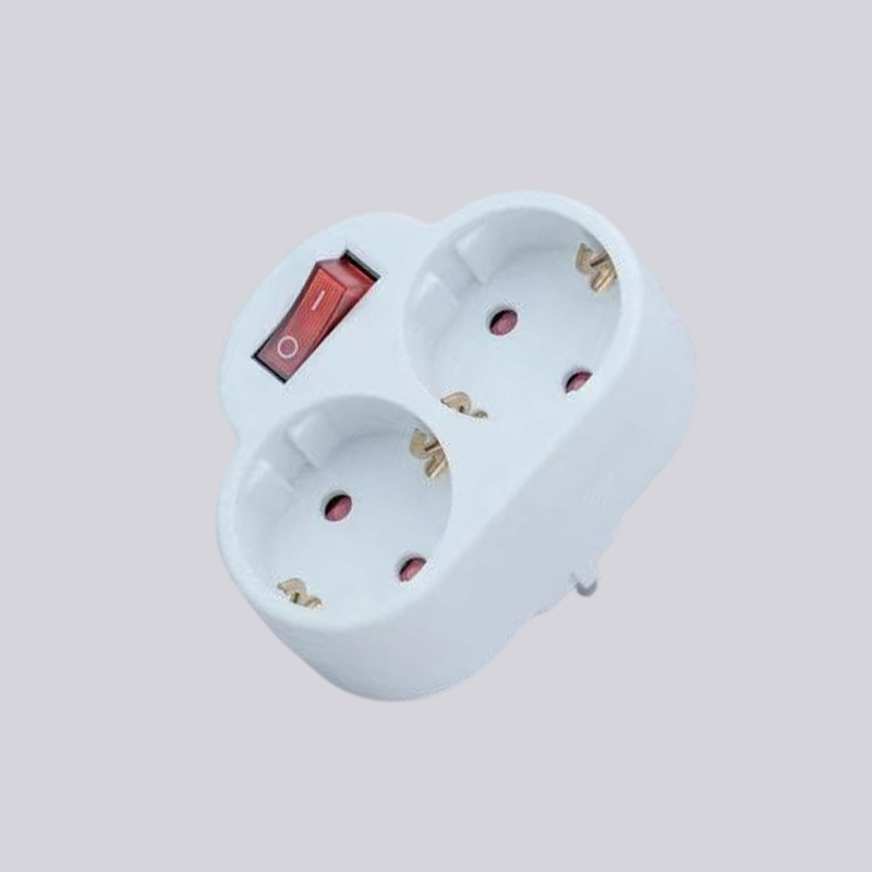 G01-02K tip german două mufe rotunde cu adaptor comutator